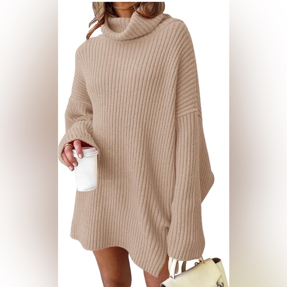 LILLUSORY Womens Turtleneck Oversized Long Sweater Dress 2025 - Picture 1 of 7